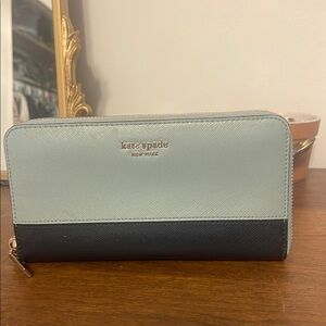 Kate Spade Blue and Black Leather Wallet